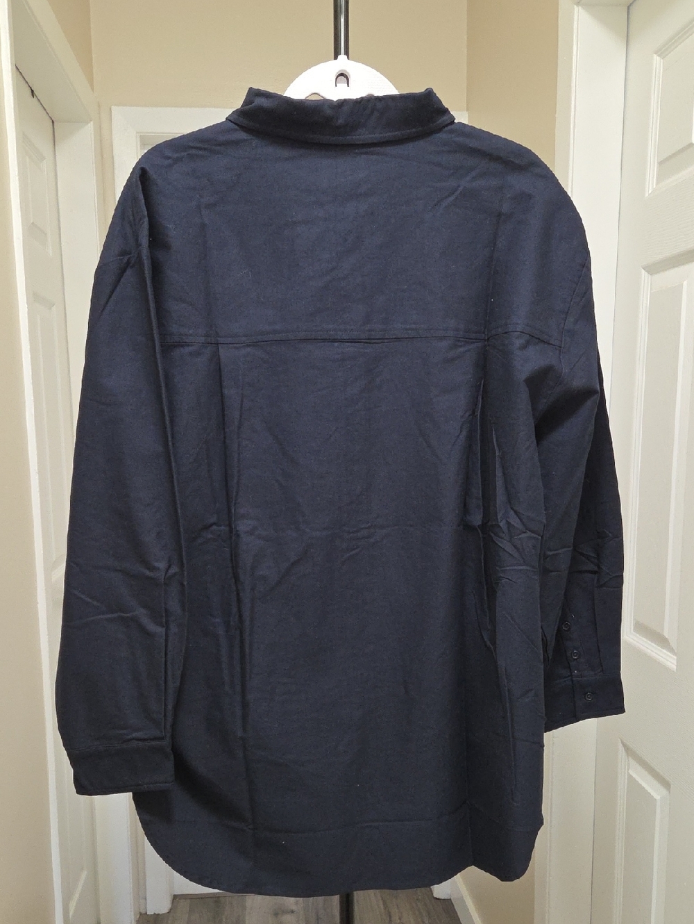 NWT Kuwalla Navy Oversized Button-Down Shirt | Minimalist Collared Long Sleeve - Picture 10 of 11